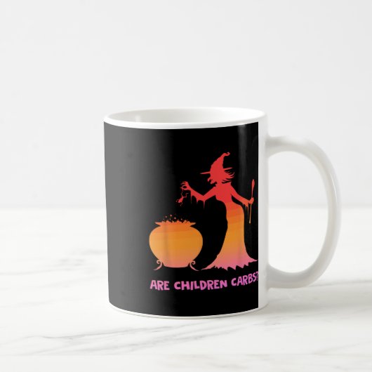 子供の車の魔女カルドロンハロウィーンデザイン コーヒーマグカップ (右)