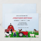 子供の農場の誕生日招待状 招待状 (正面/裏面)