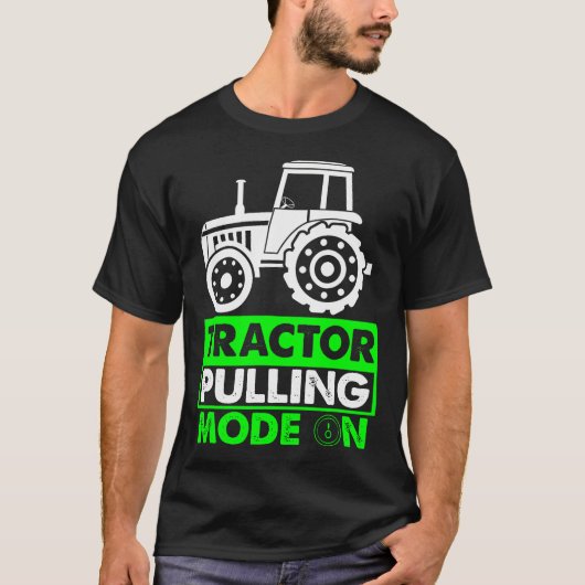 子供の農家のレーシング トラクター牽引モード オン Tシャツ (正面)