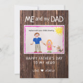 子供の追加スケッチフラットファーザーズデー シーズンカード (正面)