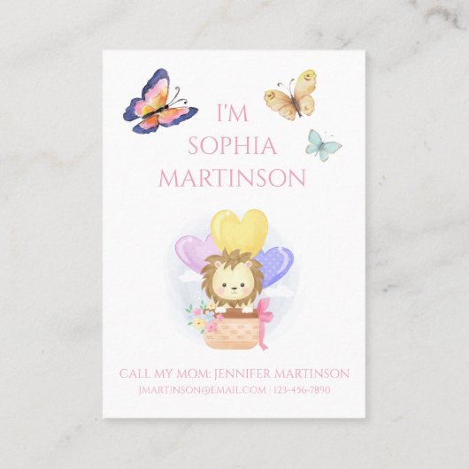 子供の遊び日のための甘いママの呼び出しカード 名刺 (裏面)