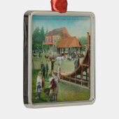 子供の運動場の眺め メタルオーナメント (右)