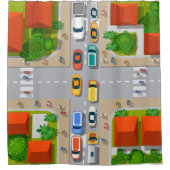 子供の都会の交通渋滞シャワーカーテン シャワーカーテン (正面)