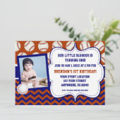 子供の野球の写真の誕生日の招待状 招待状 (スタンド正面)