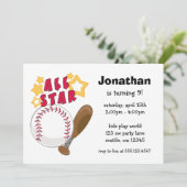 子供の野球オールスターのバースデーパーティ招待状 招待状 (スタンド正面)