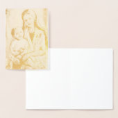 子供の金ゴールドホイルの挨拶状とのマドンナ 箔カード (ディスプレー)