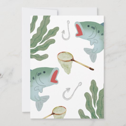 子供の釣りテーマのベビーシャワー招待状 招待状 (裏面)