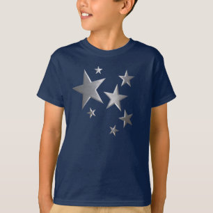 子供の銀製の星のおもしろいのTシャツ Tシャツ