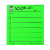 子供の雑用リストメモ帳 ノートパッド (正面)