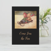 子供の雪のソリ遊び 招待状 (スタンド正面)