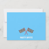 子供の青いレースカーの誕生日パーティー招待状 招待状 (裏面)