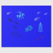 子供の青い宇宙 ラッピングペーパー (フラット)