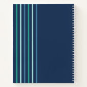 子供の青緑のストライプ名付き少年用 ノートブック (裏面)