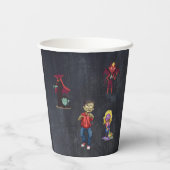 子供の面白いハロウィーン衣装の誕生日パーティー 紙コップ (裏面)