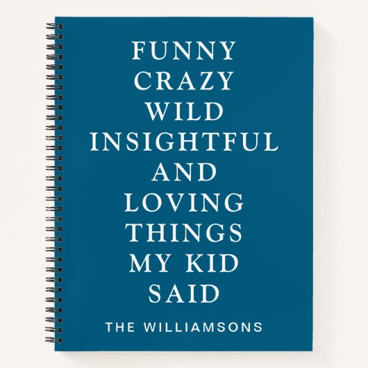 子供の面白い発言 ブルー ノートブック (正面)