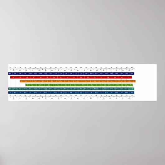 子供の靴サイズ比較表 ポスター (正面)