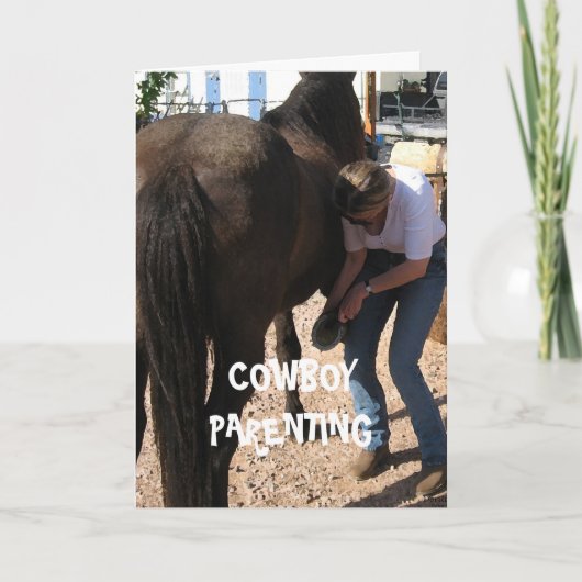 子供の靴-カウボーイのParenting カード (正面)