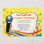 子供の音楽 / 歌う / カラオケ カラフルな招待状 招待状 (正面/裏面)