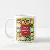 子供の顔の多様性の先生は個人化なります コーヒーマグカップ (左)