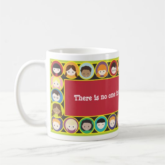 子供の顔の多様性の先生は個人化なります コーヒーマグカップ (左)