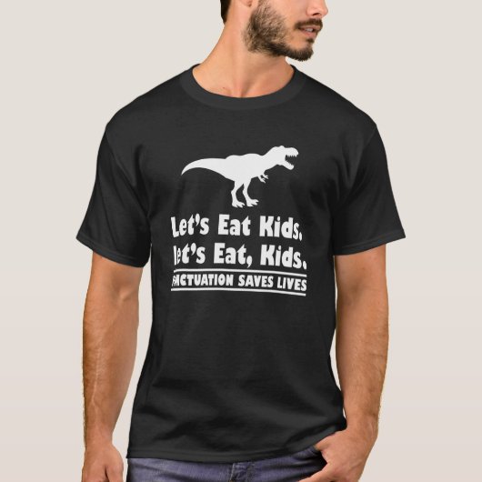 子供の食べ句読み上げ救でLives文法Dino Tシャツ (正面)