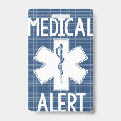 子供の食物アレルギー医療アレルギーの警告 バッジ (Back)