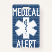 子供の食物アレルギー医療アレルギーの警告 バッジ (裏面)