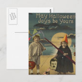 子供の首が飛ぶハロウィントリック・オア・トリート ポストカード (正面/裏面)
