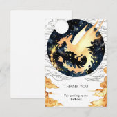 子供の魔法のドラゴンの誕生日 サンキューカード (正面/裏面)
