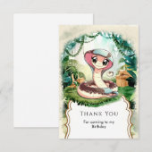 子供の魔法のヘビの誕生日 サンキューカード (正面/裏面)