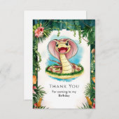 子供の魔法のヘビの誕生日 サンキューカード (正面/裏面)