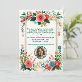 子供の魔法の妖精の花のバースデー招待状 招待状 (スタンド正面)