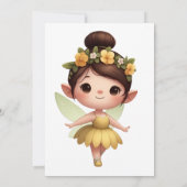 子供の魔法の妖精の花のバースデー招待状 招待状 (裏面)