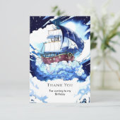 子供の魔法の海賊の誕生日パーティー サンキューカード (スタンド正面)