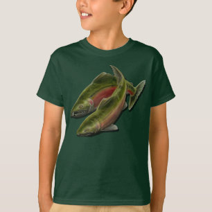 子供の魚釣りのワイシャツの銀鮭の子供のTシャツ Tシャツ
