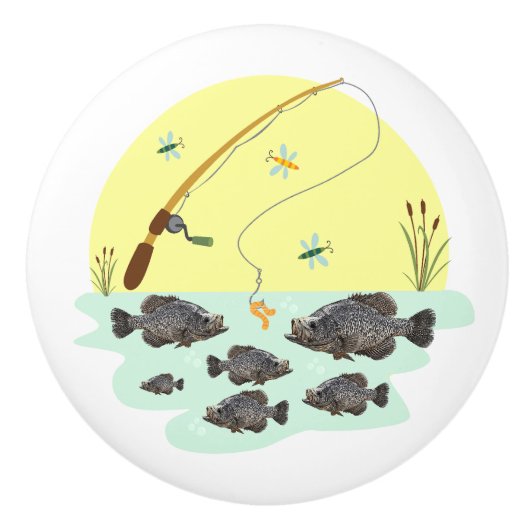 子供の魚釣りクラッパイアイディルドロワカラフルー セラミックノブ (正面)