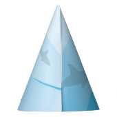 子供の鮫の誕生日の青いハートの海 パーティーハット (裏面)