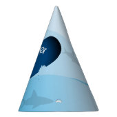 子供の鮫の誕生日の青いハートの海 パーティーハット (右)