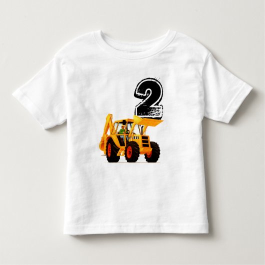 子供の黄色い坑夫の第2誕生日 トドラーTシャツ (正面)