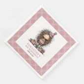子供の1歳の誕生日パーティー ワンピース おしゃれな女の子のナプキン (コーナー)