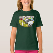 子供の1歳の誕生日今日は私が1歳！かわいい子羊 Tシャツ (正面)