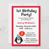 子供の1歳誕生日パーティー招待状テンプレート 招待状 (正面)