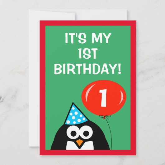 子供の1歳誕生日パーティー招待状テンプレート 招待状 (裏面)