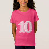 子供の10歳の誕生日Tシャツ 可愛いピンクの数字10 Tシャツ (正面)