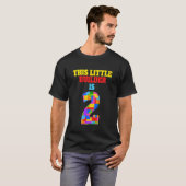 子供の2歳の誕生日おめでとう ブロック遊び Tシャツ (正面フル)