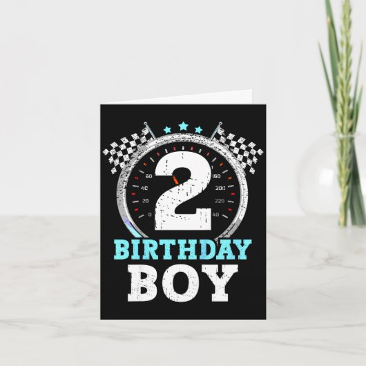 子供の2歳の誕生日 男の子 2 2歳 レースカー 誕生日 カード (正面)