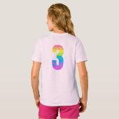 子供の3歳の誕生日パーティー - 編集可能テキスト Tシャツ (裏面フル)