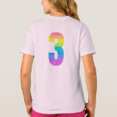子供の3歳の誕生日パーティー - 編集可能テキスト Tシャツ (裏面)