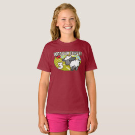 子供の3歳の誕生日今日は3歳！かわいい子羊 Tシャツ