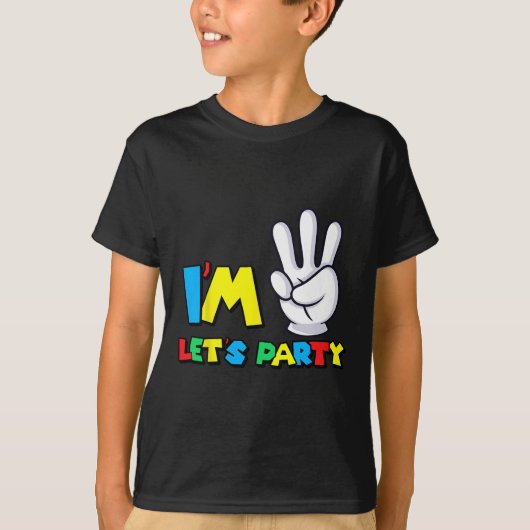 子供の3歳の誕生日Tシャツ 3回目の誕生日を祝おう Tシャツ (正面)